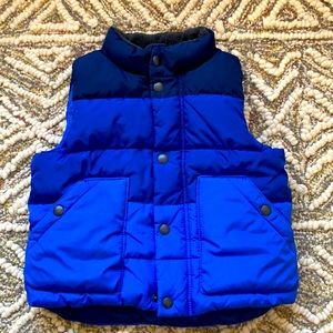Blue Colorblock Puffy Vest